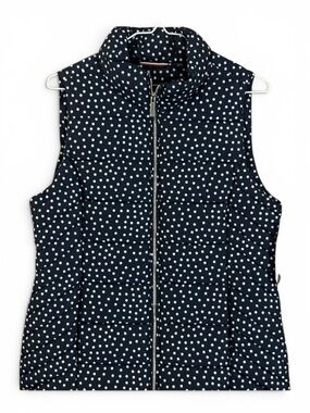NWT Tommy Hilfiger Navy Polka Dot Puffer Vest